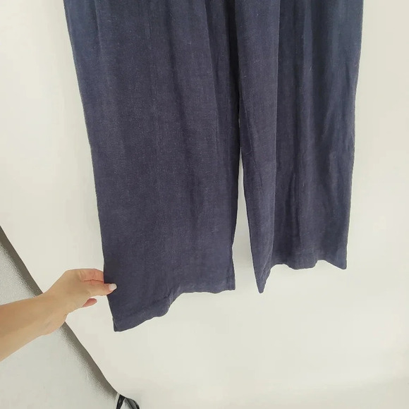 RHYTHM linen blend STEVIE WIDE LEG PANT BLUE size size 2 - Picture 5 of 10